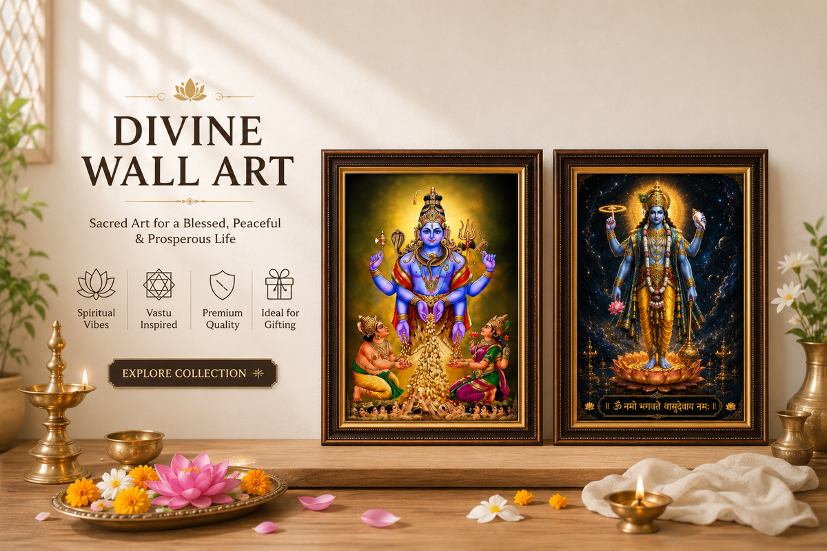  Divine Wall Art collection — spiritual frames and sacred art for home decor at Divyazone 