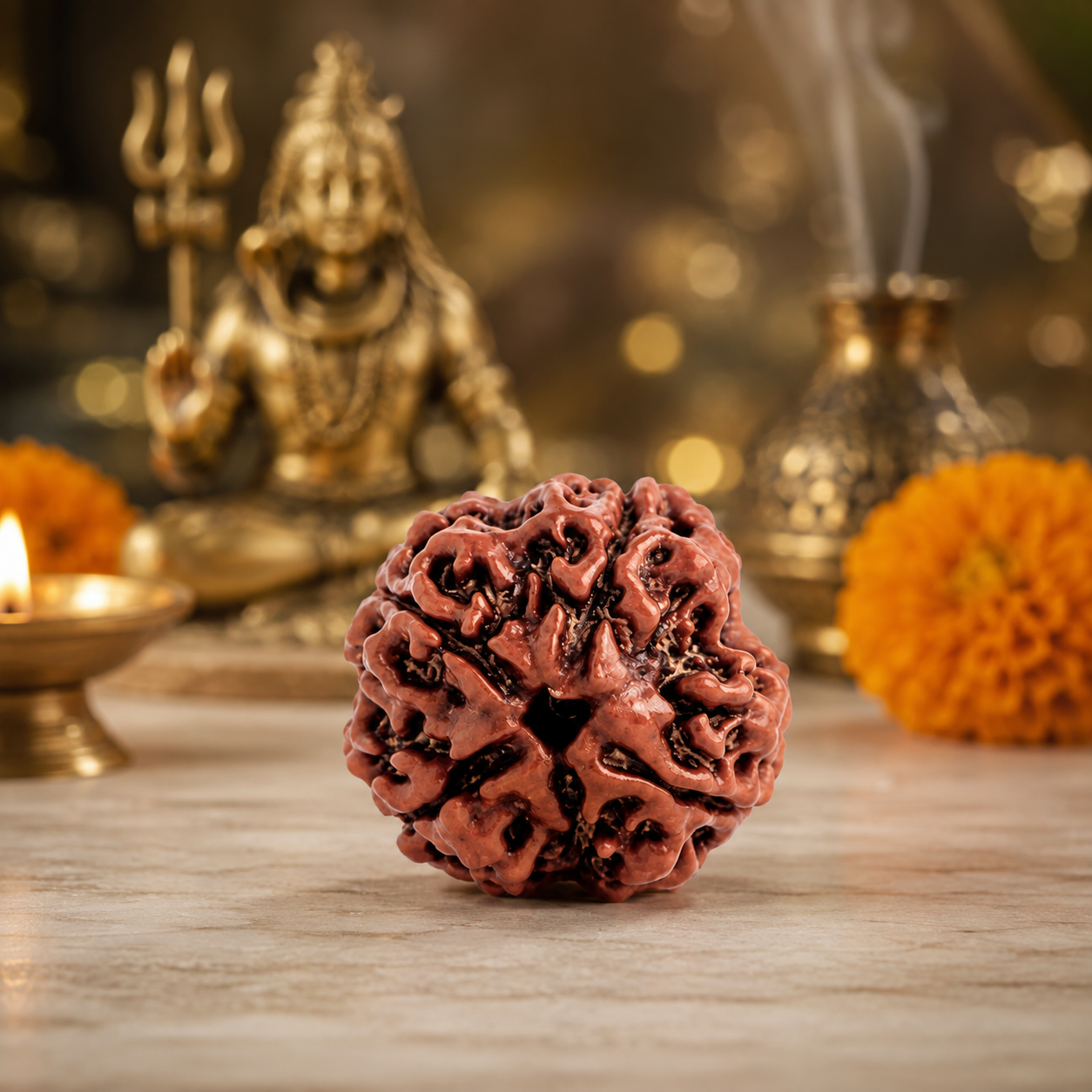 4 Mukhi Nepali Certified Rudraksha Original Natural Bead