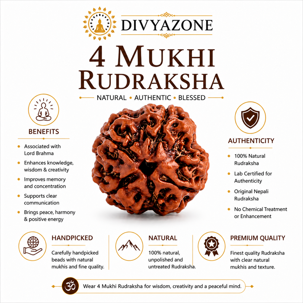 4 Mukhi Rudraksha – Natural and Authentic Rudraksha by DivyaZone