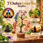 7 Chakra Crystal Tree benefits including chakra balance, prosperity, peace and positive energy