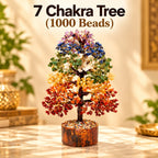 7 Chakra Tree with 1000 natural crystal beads for home decor and spiritual spaces