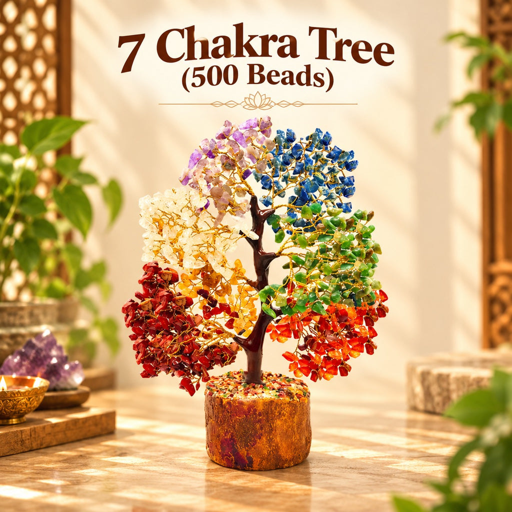 7 Chakra Tree with 500 crystal beads for home decor and spiritual spaces