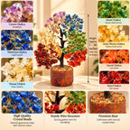 Close-up of 7 Chakra Tree crystal beads with approximate height of 7 to 10 inches