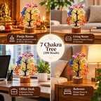 7 Chakra Tree displayed in pooja room, living room, office desk and bedroom