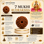 7 Mukhi Rudraksha with traditional benefits for wealth, prosperity, career growth and Shani Dev blessings by DivyaZone