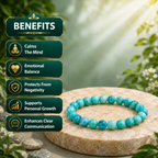 Amazonite crystal bracelet benefits for calmness, emotional balance and communication