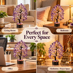 Amethyst Crystal Tree displayed in living room, bedroom, office and meditation or prayer space