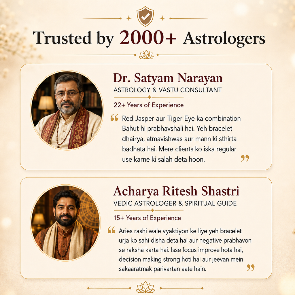 Aries Red Jasper and Tiger Eye bracelet testimonials from astrologers