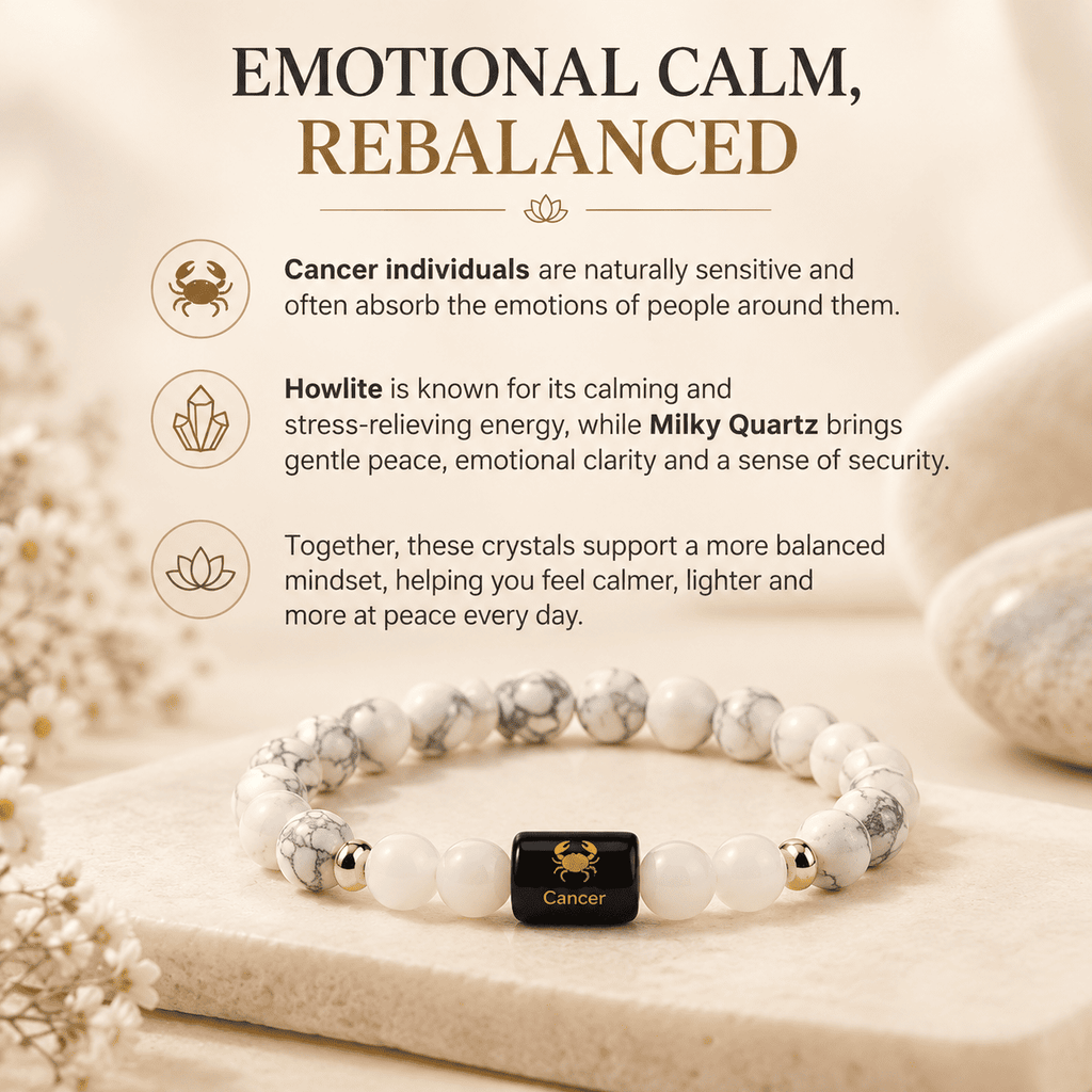 Cancer Zodiac Crystal Bracelet for rmotionaal calm and balaced