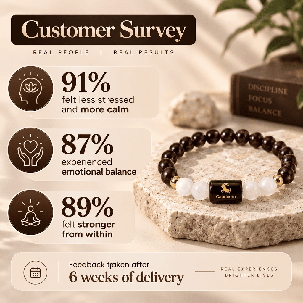 Capricorn Garnet and Milky Quartz bracelet worn by a man in an office setting