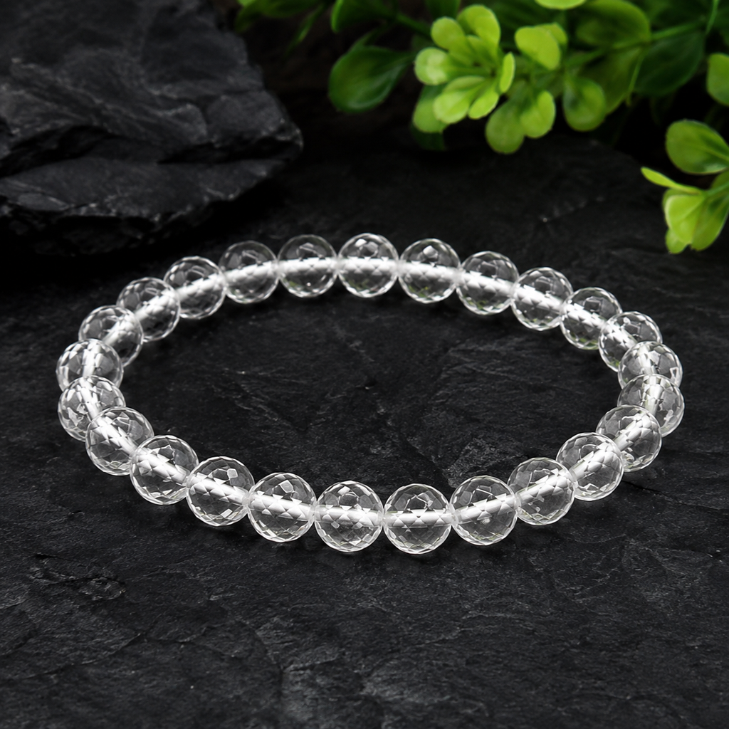 DIVYAZONE AAA quality natural Clear Quartz crystal bracelet