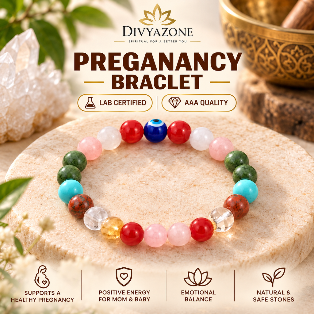 DIVYAZONE natural crystal bracelet for women featuring multiple healing gemstones in a beautiful handcrafted bracelet design.