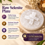 Free Raw Selenite Plate for cleansing and recharging Scorpio crystal bracelet