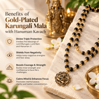 Man wearing a gold-plated Karungali Mala with Hanuman Kavach pendant for daily spiritual wear