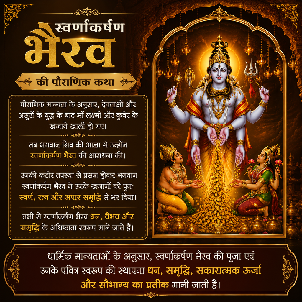 High-quality Swarna Akarshana Bhairava divine photo frame with elegant design for home temple