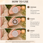 How to use a zodiac selenite plate to place and recharge a crystal bracelet