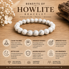 Natural Howlite bracelet highlighting traditional benefits of Howlite crystal