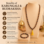 Karungali Rudraksha Mala benefits showing traditional spiritual and astrological benefits