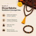 Divya Raksha Karungali Rudraksha Mala with free Karungali Rudraksha bracelet combo