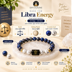 Libra zodiac Lapis Lazuli and Howlite bracelet made for Libra energy with 23 September to 22 October zodiac period