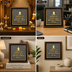 Lord Krishna Narayan Mantra Raw Pyrite Frame - Table Display and Wall Hanging Option | Divyazone