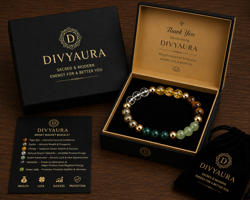Money Magnet Crystal Bracelet by Divyaura with Lab Tested Certificate