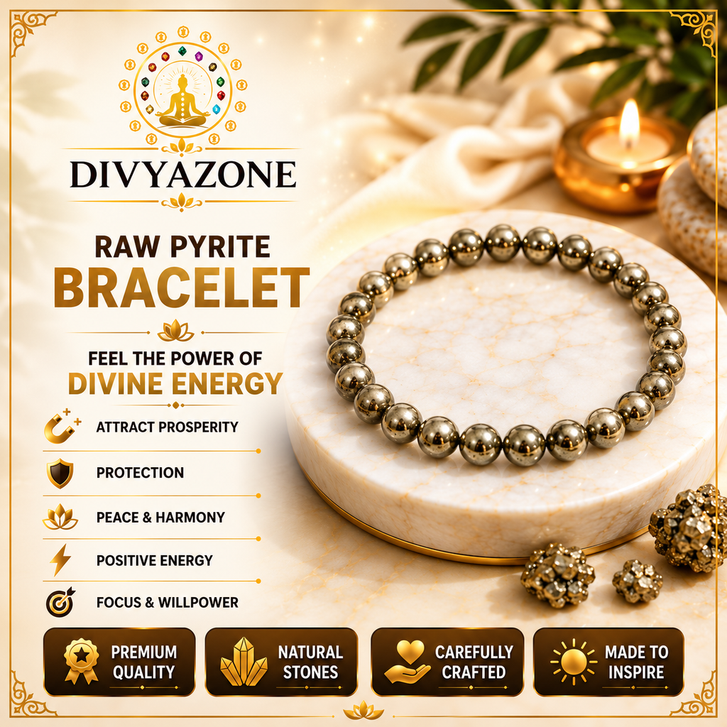 Natural Pyrite Bracelet benefits including wealth, prosperity, confidence and positive energy