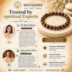 Spiritual experts sharing traditional benefits of Natural Tiger Eye Crystal Bracelet for confidence, focus, protection and emotional balance