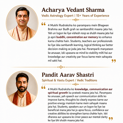 Original 4 Mukhi Rudraksha for Wisdom, Creativity and Concentration – DivyaZone