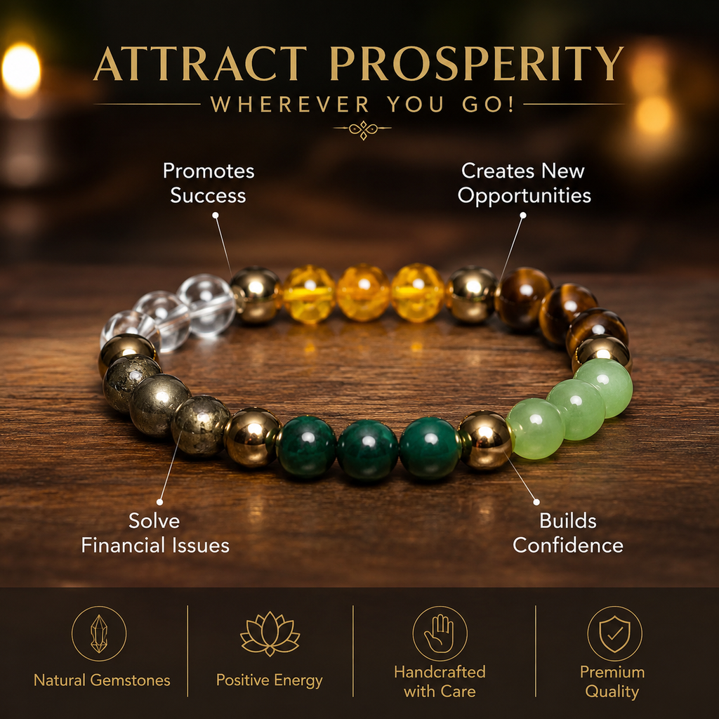 Original Money Magnet Bracelet with Genuine Crystal Beads and Lab Certificate