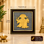 7x7 inch Panchamukhi Hanuman Raw Pyrite Frame for wall hanging and table display