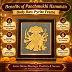 Panchamukhi Hanuman Raw Pyrite spiritual frame for protection, prosperity and abundance