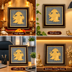 Panchamukhi Hanuman Raw Pyrite Frame display options for home, office and puja room