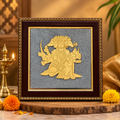 Panchamukhi Hanuman Raw Pyrite Frame for home temple, office and spiritual decor