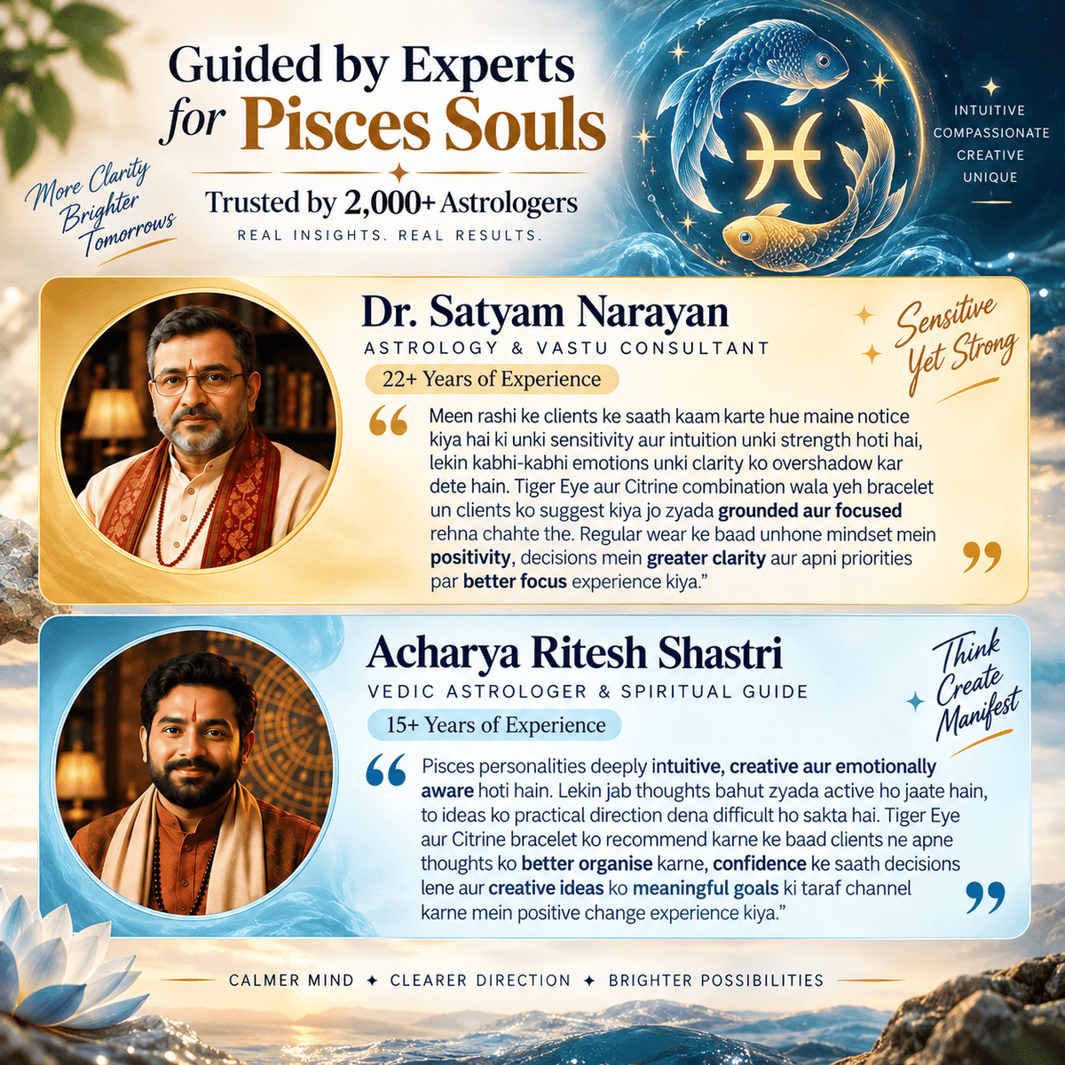 Expert astrologer advice about the Pisces Tiger Eye and Citrine zodiac bracelet | DivyaZone