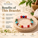 Benefits of DIVYAZONE Pregnancy Bracelet with natural healing crystals traditionally associated with fertility, protection, emotional balance and positive nurturing energy.