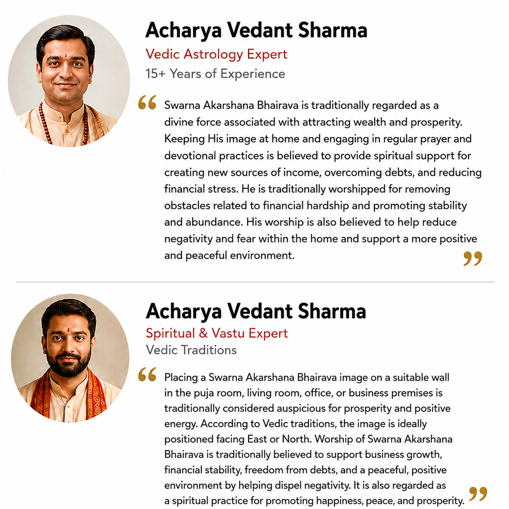 Expert review and Vastu guidance for Swarna Akarshana Bhairava sacred frame