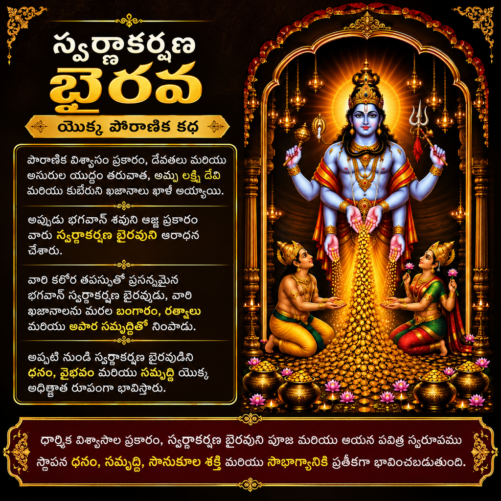 Swarna Akarshana Bhairava Pauranik Katha and spiritual significance in Telugu
