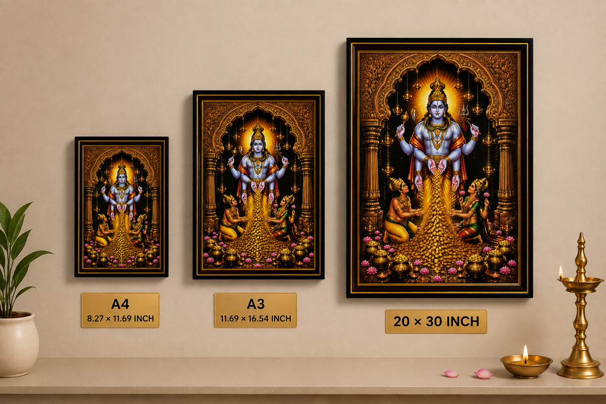 Swarna Akarshana Bhairava wall decor displayed in a home interior