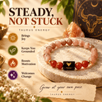 Taurus bracelet highlighting stability, motivation, grounding and personal growth with Sunstone and Carnelian | DivyaZone