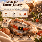 Taurus energy bracelet with Sunstone and Carnelian crystals designed for Taurus zodiac energy | DivyaZone