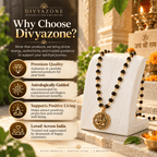 Divyazone Karungali Mala with Hanuman Kavach highlighting natural black ebony beads, craftsmanship and spiritual design