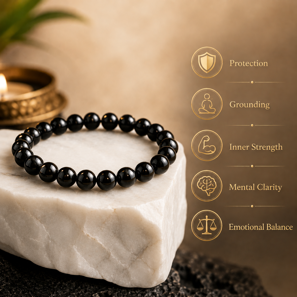 Premium Natural Black Obsidian Bracelet